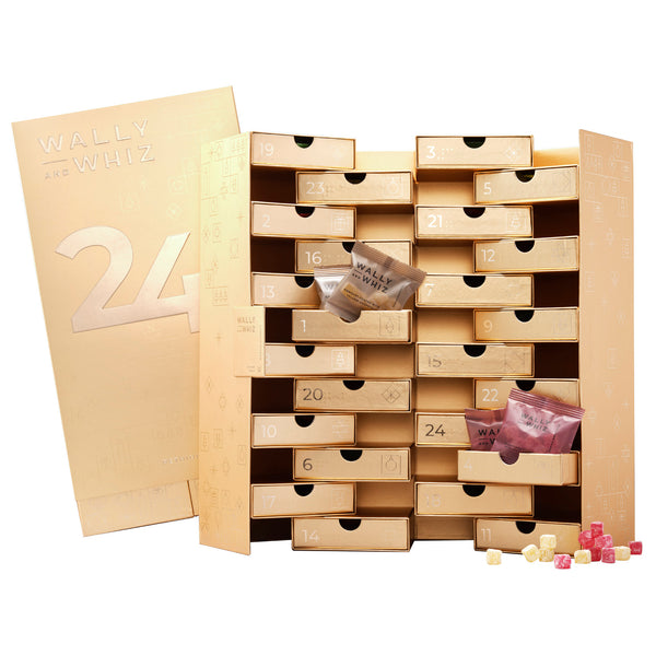 Gold Christmas Advent calendar - 50 bags of delicious winegums, 8x 550g