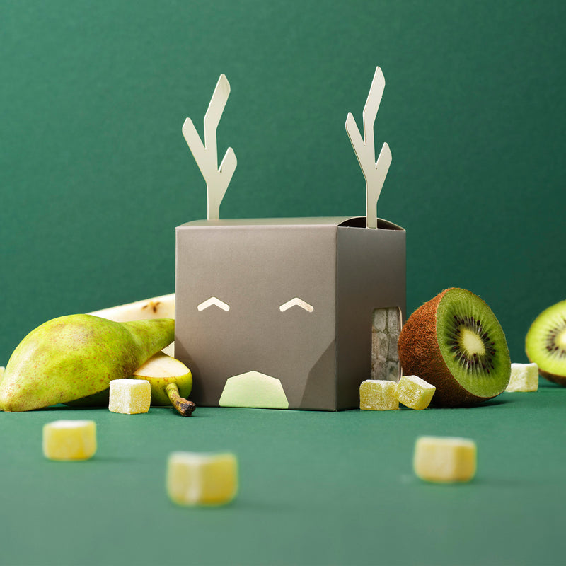 Grey reindeer containing Pear with Kiwi, 12x 140g